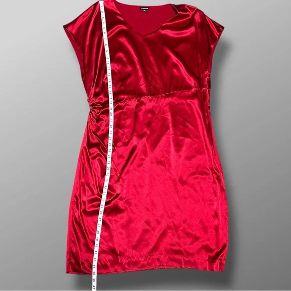 J. Peterman Red Silk Maxi Dress Sz 20 Sheath Short Sleeve Holiday NYE Party - Picture 8 of 9